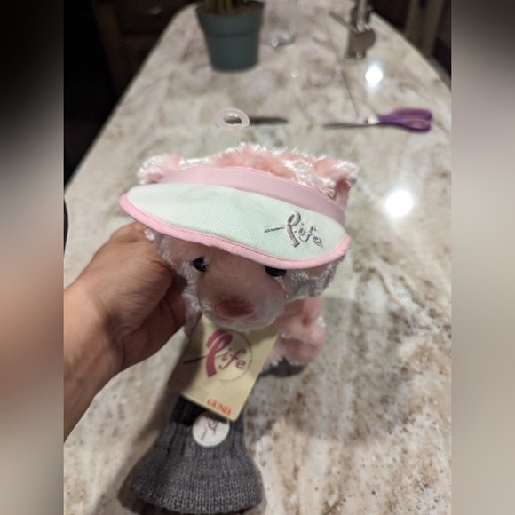 Gund,  Breast Cancer Golf Club Cover. PGA Tour shop tag attached.  Pink Bear. - Picture 6 of 12